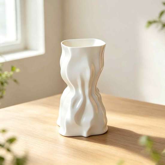 Bedroom Aesthetic Decor 3D Printed Flower Vase, Modern Minimalist Vase for Living Room Sophisticated Home Accessories Decor, Creative Floral