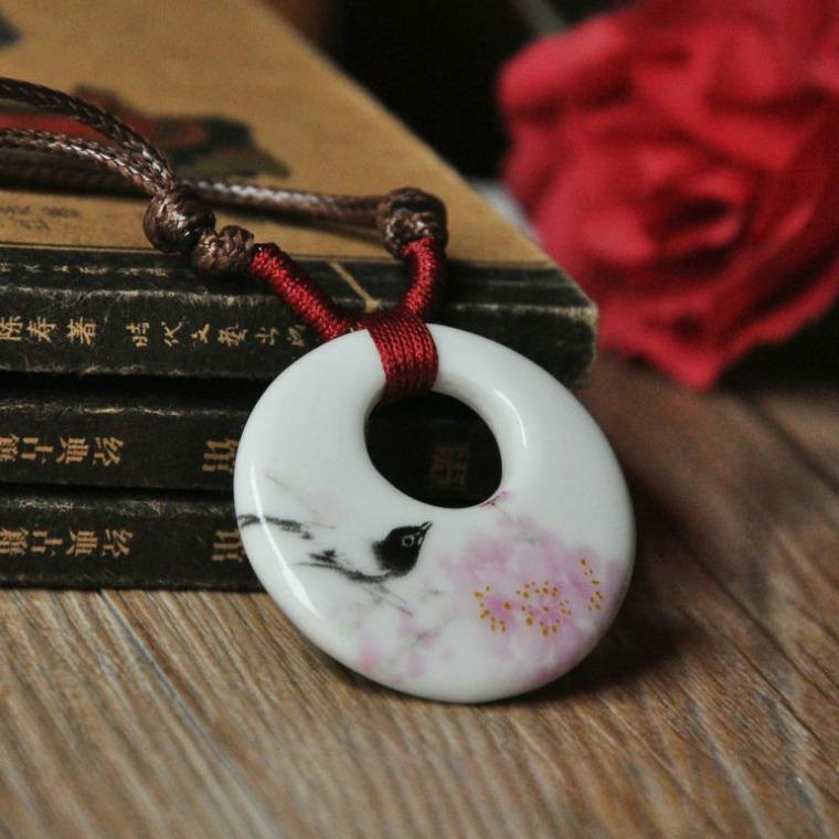 

Круглое керамическое ожерелье в этническом стиле, женские украшения