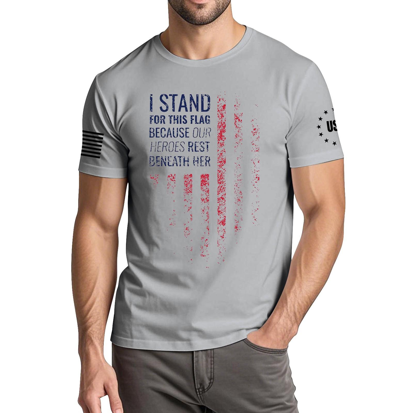 

Мужская модная повседневная футболка с круглым вырезом и коротким рукавом с принтом «День независимости» XXL