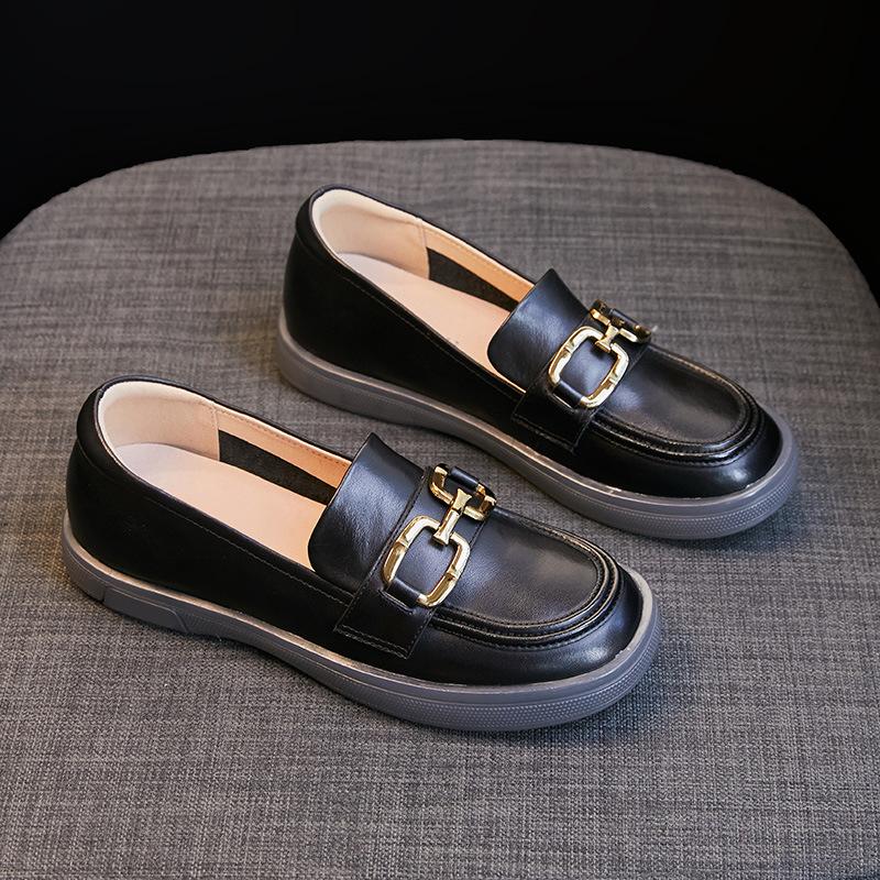 

Кожаные мокасины с мягкой подошвой, женские весенние и осенние туфли в стиле ретро, французские туфли Мэри Джейн, британские туфли Niche Small Leather Shoes 40 чёрный