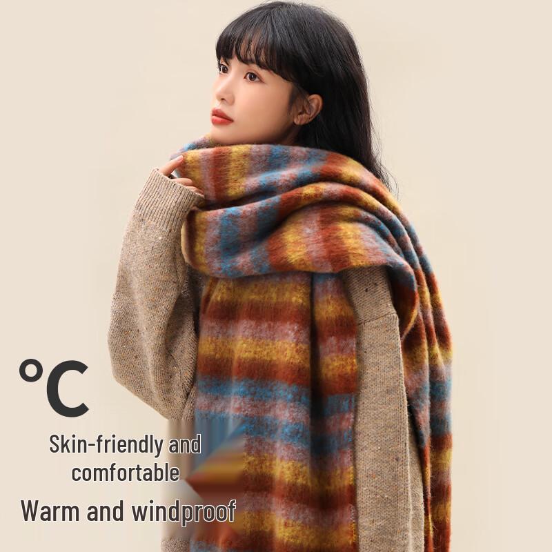 Nanjiren Women's Plaid Winter Scarf
