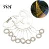 Weatherproof Starry Night Lights Solar Christmas Tree Waterfall Light, 11.5FT 346 LED Powered String Light Star Decor with Moon Topper for