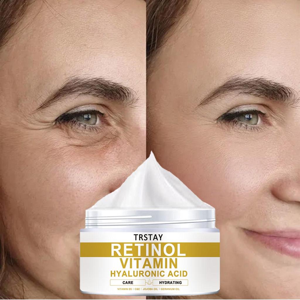 TRSTAY Omlazující krém na obličej, kolagen, retinol a kyselina hyaluronová Luxusní oční krém proti vráskám pro prevenci suchých linek