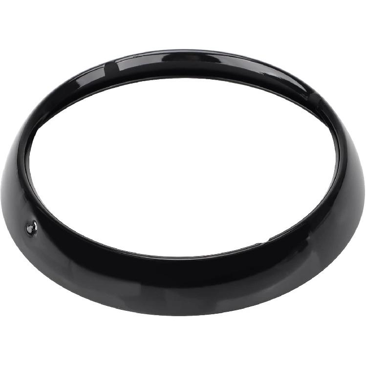 Gloss Black Motorcycle 7" Headlight Lamp Trim Ring Light Bezel Cover For Harley Touring Road King Electra Glide Street Glide Tri Glide