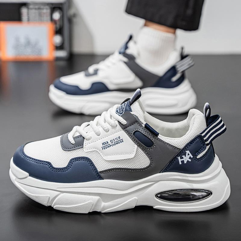 

Мужская обувь 2025 новая летняя на толстой подошве увеличивающая рост повседневная универсальная беговая спортивная обувь сетчатая дышащая нескользящая обувь для папы 44