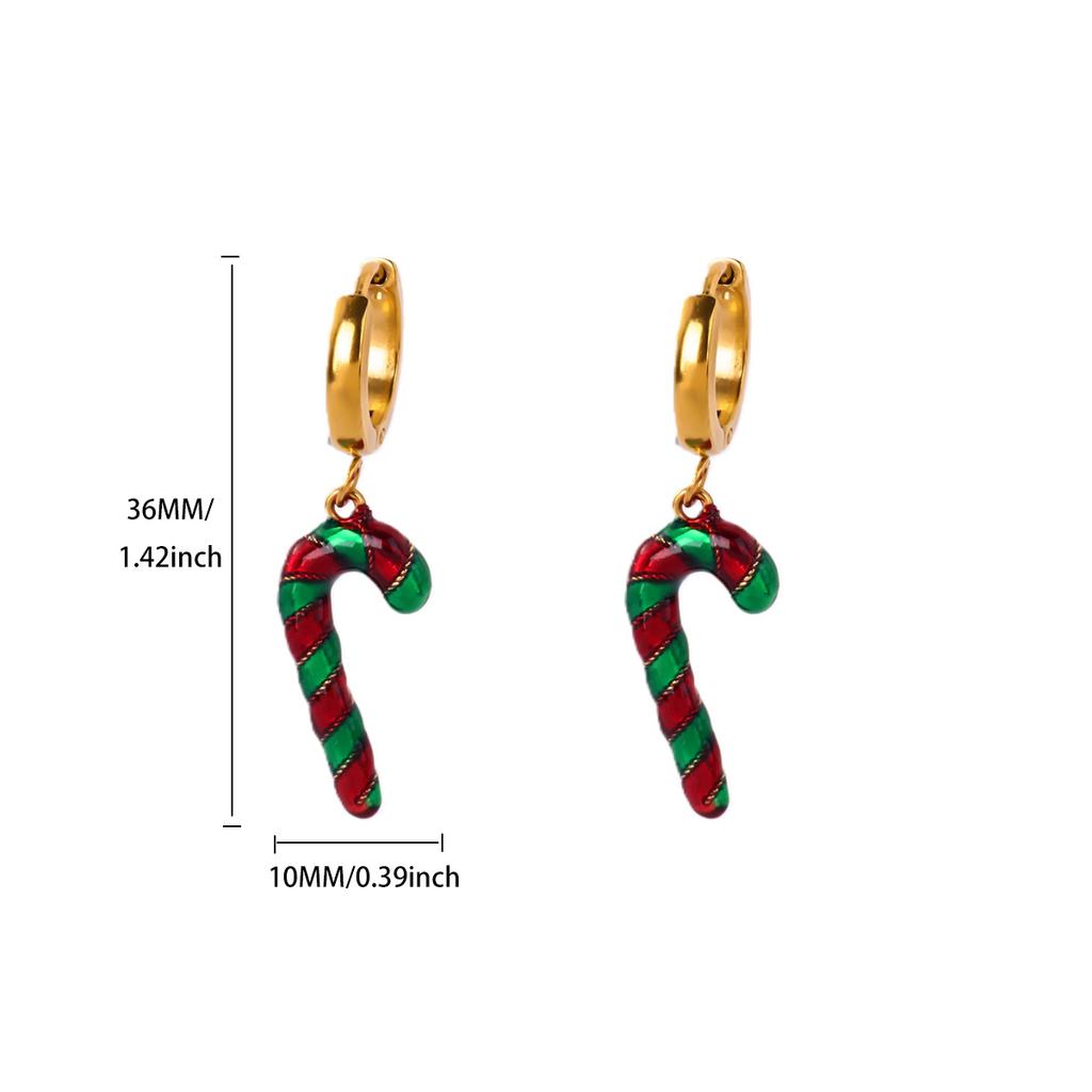 Stainless Steel Christmas Earrings Funny Christmas Hat Boots Crutch Santa Claus Earring Xmas Holiday Jewelry Gift For Women Men