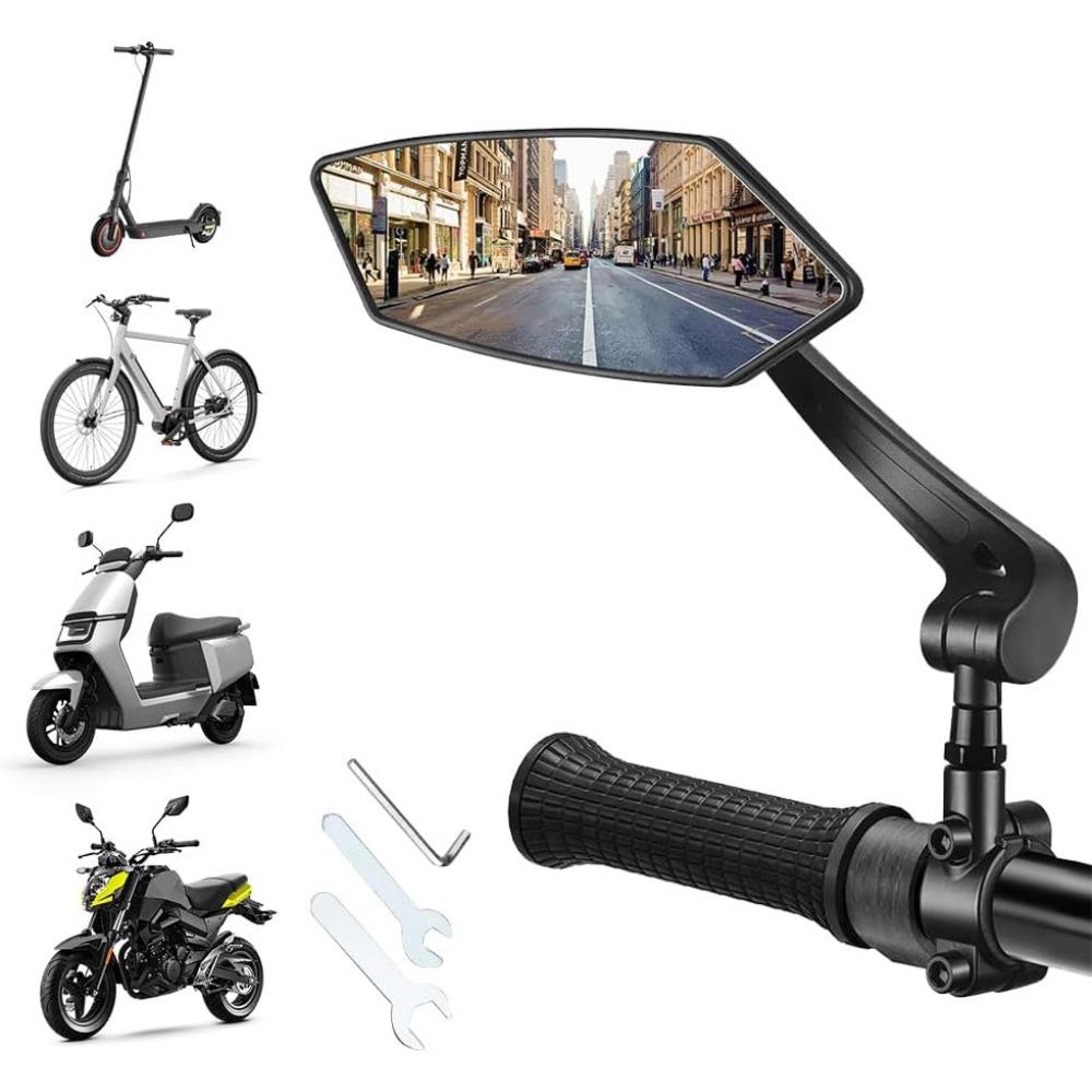 Espelho Retrovisor de Bicicleta Rotativo e Ajustável 360°, Novo Modelo 2026 Instalação no Guidão (Lado Esquerdo Único)