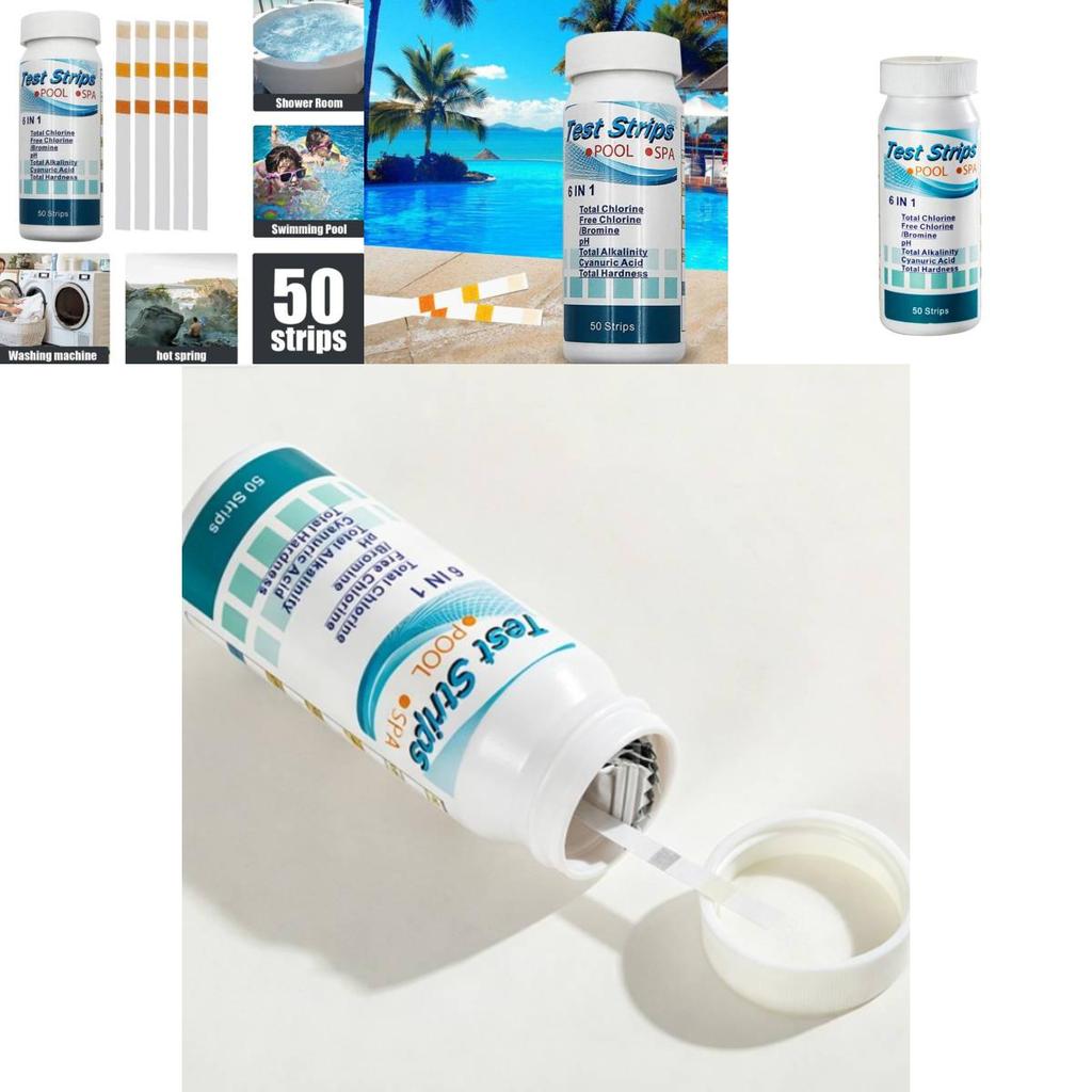 Pool Water Test Strips 6 In 1 Ph Chlorinity Hardness And Alkalinity For Home And Commercial Pools