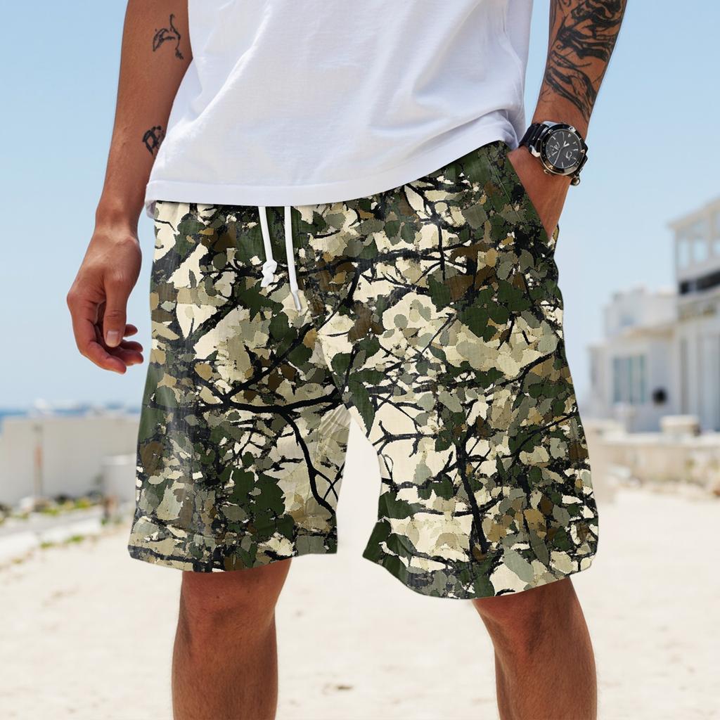 Pánské letní velké ležérní volné sportovní kalhoty plážové šortky