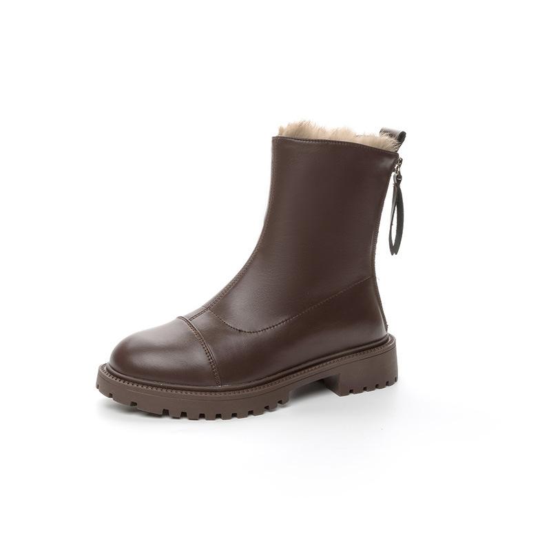 

Martin boots women s new winter velvet thickened warm boots increase height and show thinness elastic zipper thin boots 40