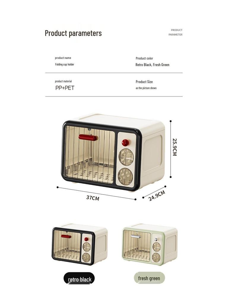 Desktop Dustproof Cup Storage Rack for Kitchen Countertops