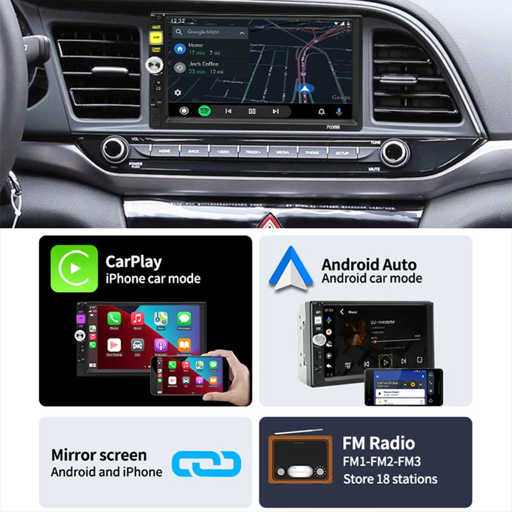 2 Din Autoradio HD Touchscreen Für Universal 7 Zoll MP5 Multimedia Player Car-Play Android Atuo BT FM Radio AUX MP5 HD Musik