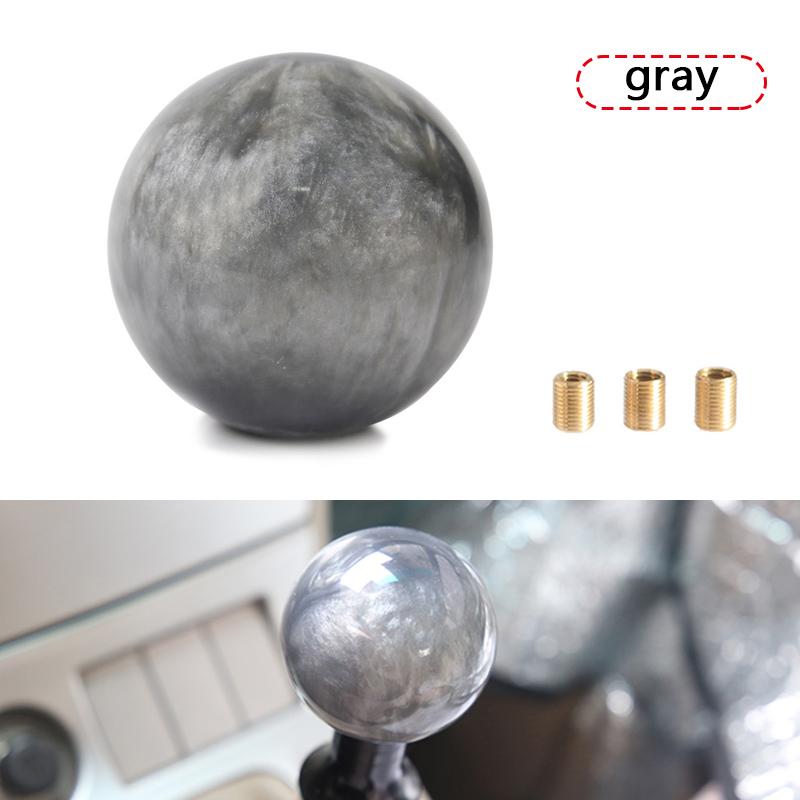 NEW Racing Marble Style Round Ball Gear Shift Knob With 3 Adapters For Most Cars Interior Accessories