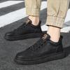 Men Genuine Leather Casual Shoes Lace-up Skate Heightening Shoes New Brand Comfortable Flat Shoes High End Lace Up Shoes