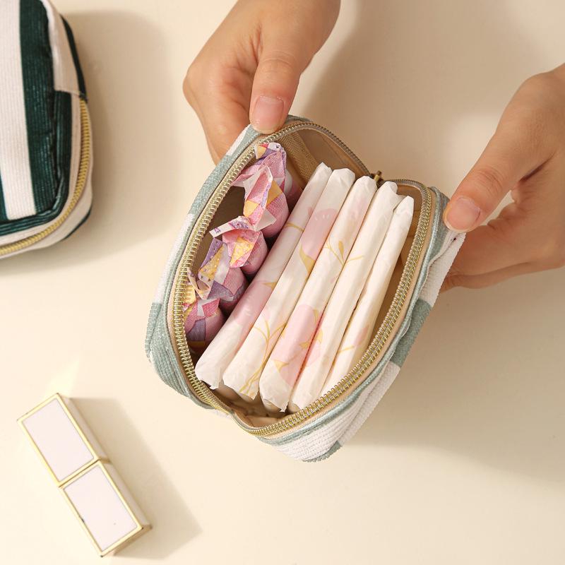 Thickened Corduroy Menstrual Storage Bag for Pads & Cups