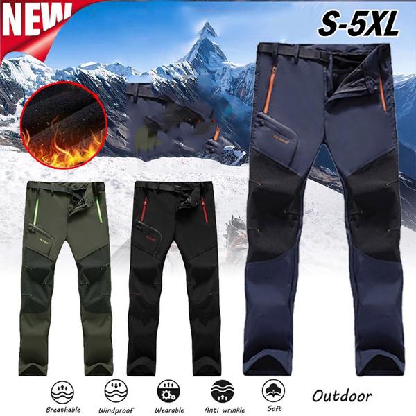 Men's Fashion Winter Autumn Thick Waterproof Outdoor Trousers Camping Climbing Pants Breathable Quicky-Dry Fishing Skiing Trekking Softshell Pants