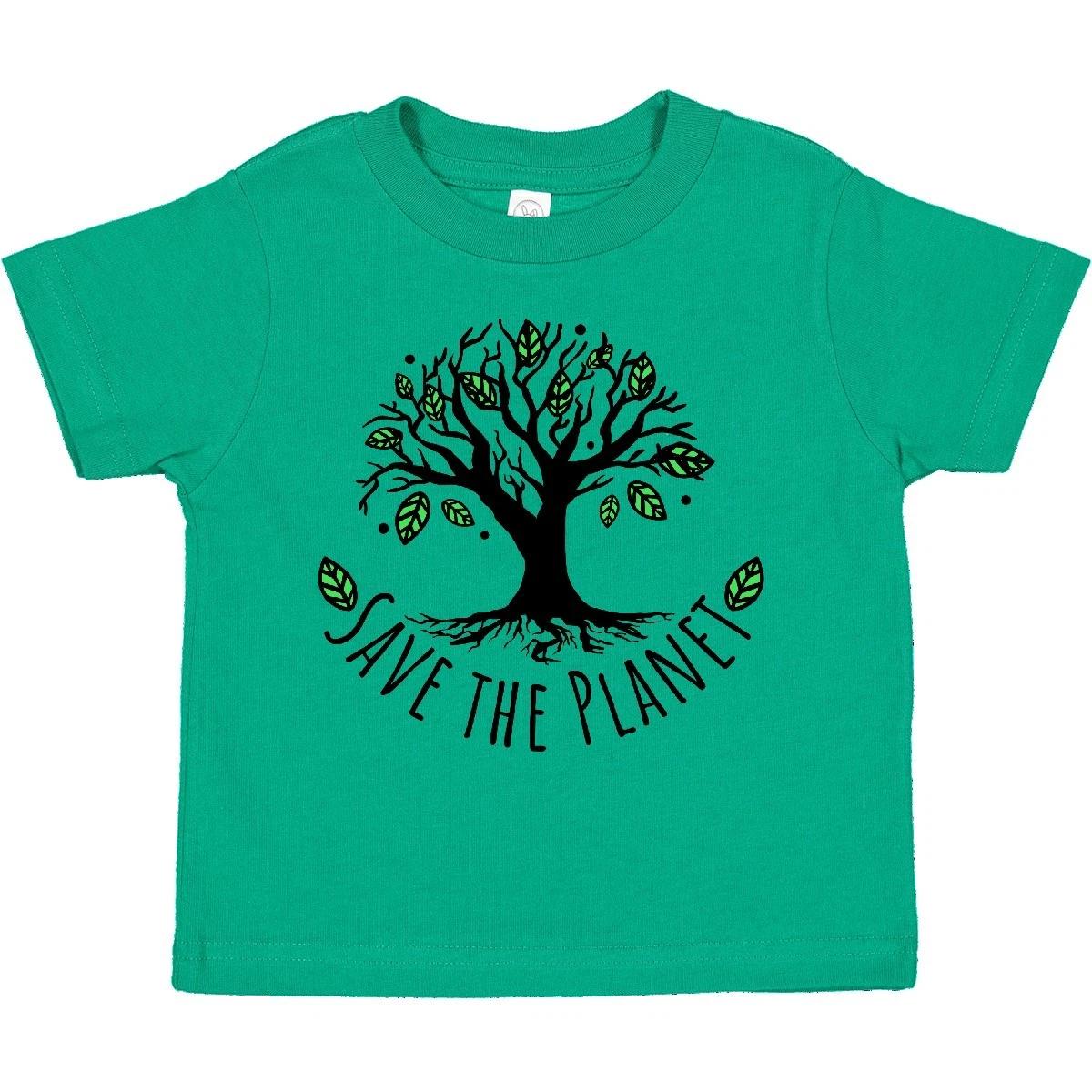 Inktastic Save The Planet Tree Design With Green Leaves Toddler T-Shirt Nature 110