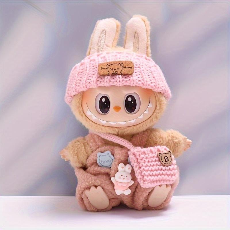 3pcs Handmade Crochet Set for Labubu No Doll Includes Clothes, Bag, Hat Labubu Accessories, Cosplay,