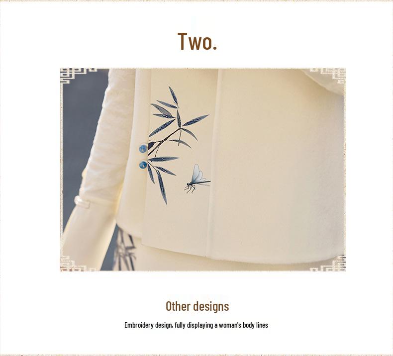 Spring 2025 New Chinese Style Stand Collar Vest & Half Skirt Two-Piece Set Dress (ZM25201)