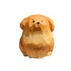 Wood Carved Golden Retrievers Miniature Figurine Ornament Animal Figure for Living Room or Office Tabletop Decoration