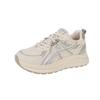Spring thin round head lace-up breathable mesh sneakers ins trendy thick-soled casual running shoes