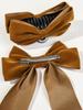 2Pcs Burgundy and Black Velvet Hair Bows with Alligator Clips Big Hair Claw Clips Bows Hair Accessories for Women Girls
