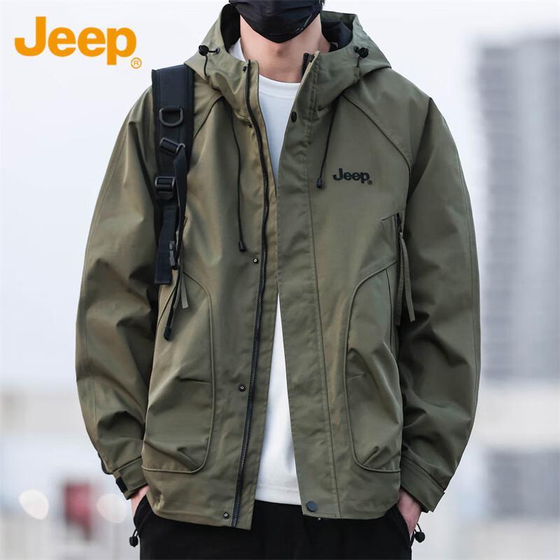 Jeep Men's Hooded Windbreaker Jacket