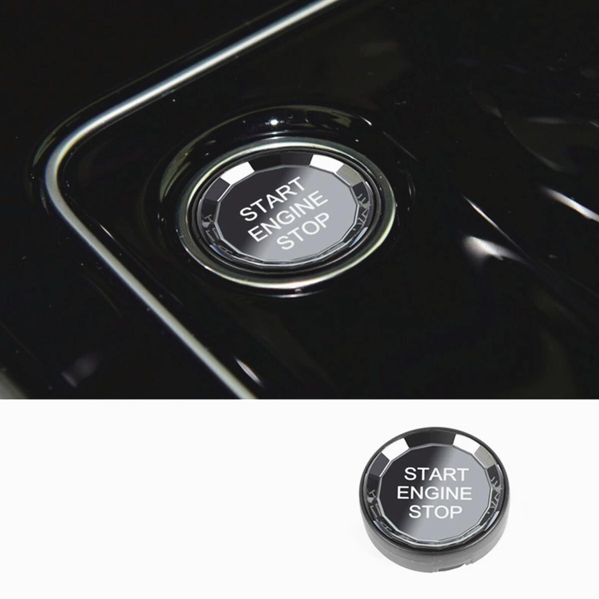 Crystal Start Stop Ignition Switch Button Cover for Jaguar F-Pace XF XE -25 Crystal Black