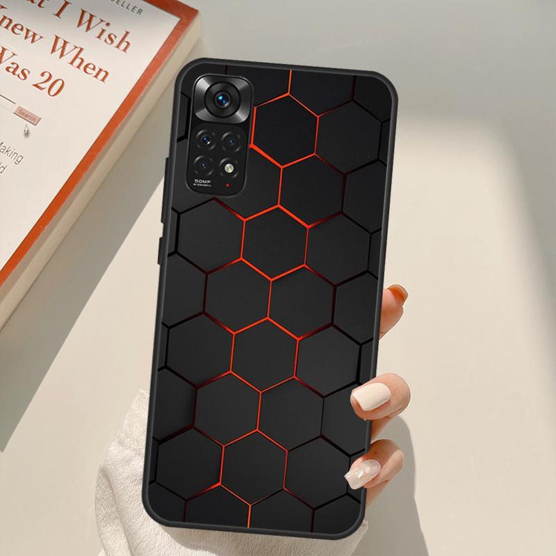 Lumini hexagonale 3D pentru Redmi 10A 10C 9A 9C 9T K40 K50 Husă pentru telefon pentru jocuri pentru Redmi Note 11S 10S 9S 9 10 11 Pro