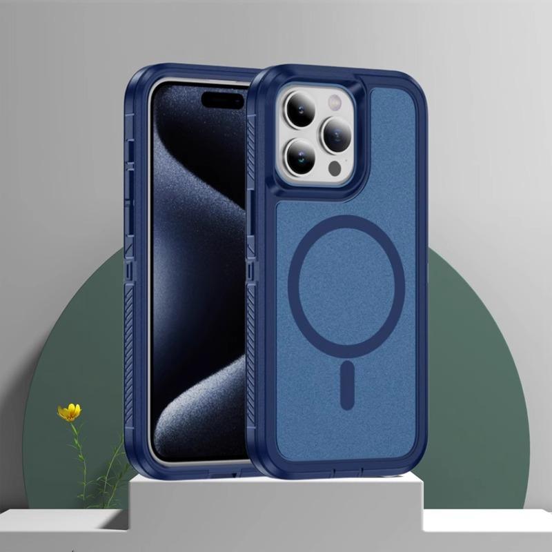 

Matte Anti-slip Rugged Armor magnetic phone case for iPhone 15 14 13 12 11 Pro Max magsafe charging shockproof Hybrid hard cover for iphone13 Pro(6.1 )