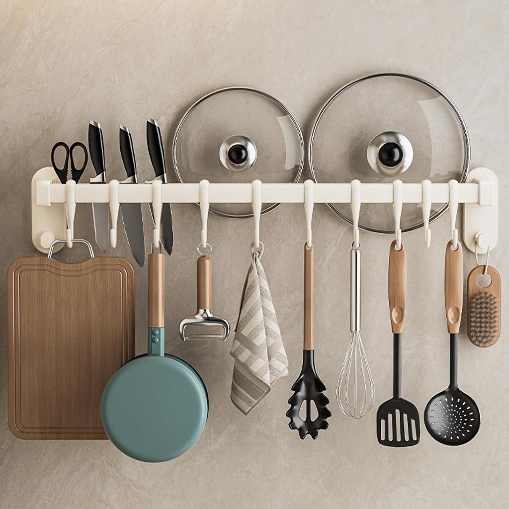 Organizador de Cozinha Multifuncional - Perfeito para Hashis, Facas, Condimentos, Etc | Fácil de Instalar com Adesivo ou Parafusos Inclusos