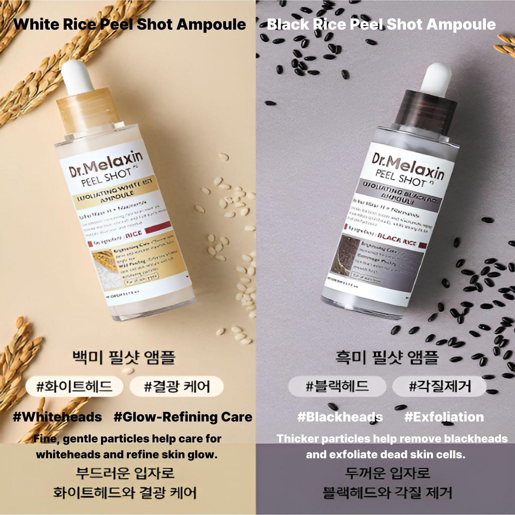 Dr. Melaxin Peel Shot Rice Ampoule Gommage Peeling Gel 80 Ml (Cardi B Pick / USA No.1 Peeling Gel, 2 Types – Choose 1)