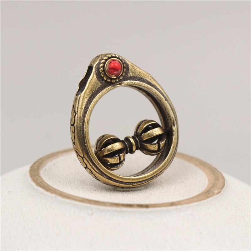 Ethnic Tibetan Buddhist Vajra Rotating Pendant Charm Religious Decoration Blessing Amulet Protection Amulet,Brass Hanging Pestle