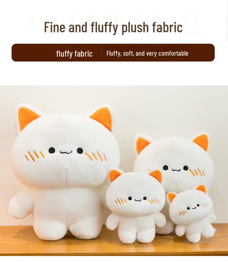 Soft White Kitten Plush Toy - Cute Cat Doll & Children's Sleeping Pillow