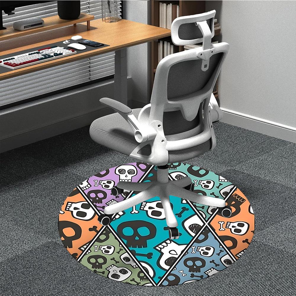 

1pc Skull-patterned Chair Carpet for Office, Non-slip, Soft and Durable Office Rug for Decoration, Perfect for Office yy260105040 80cm by 80cm