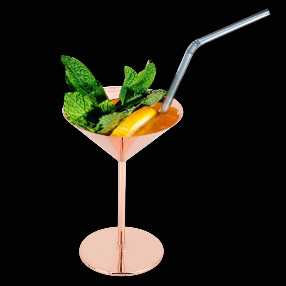 Bar Acccessory 304 Stainless Steel Goblet Champagne Red Wine Glass Cocktail Glass Cup Rose Gold