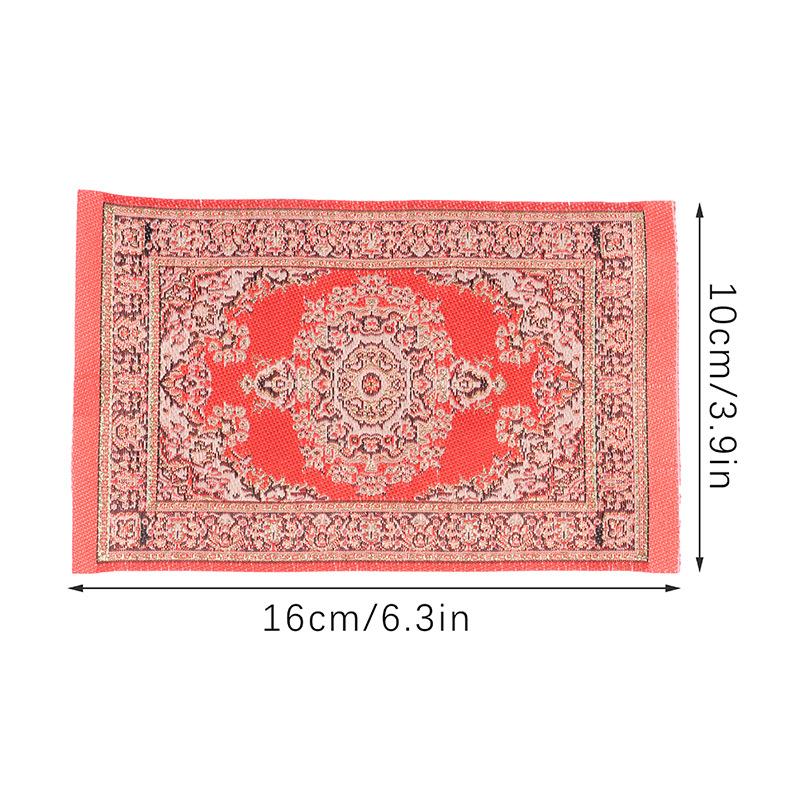 Floral Pattern Mat Mini House Decor Turkish Style Miniature Weaving Rug Dollhouse Carpet Doll Accessories Floor Coverings