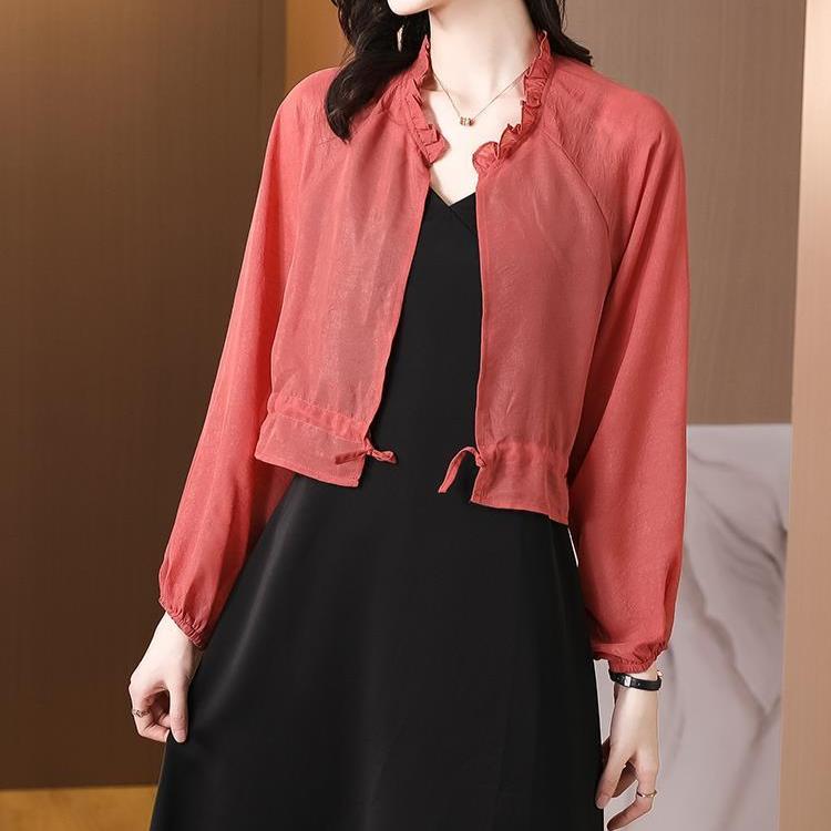 Chiffon Sun Protection Clothes Cardigan Small Shawl Summer Cover Shirt Loose Short Jacket Top