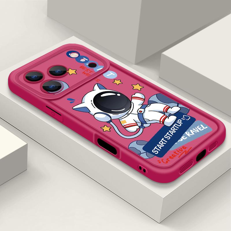 Cartoon Astronaut Patterned Soft Phone Case For iPhone 17 Pro Max 17e 16 15 14 13 Pro Max 16e 11 Shockproof Silicone Back Cover