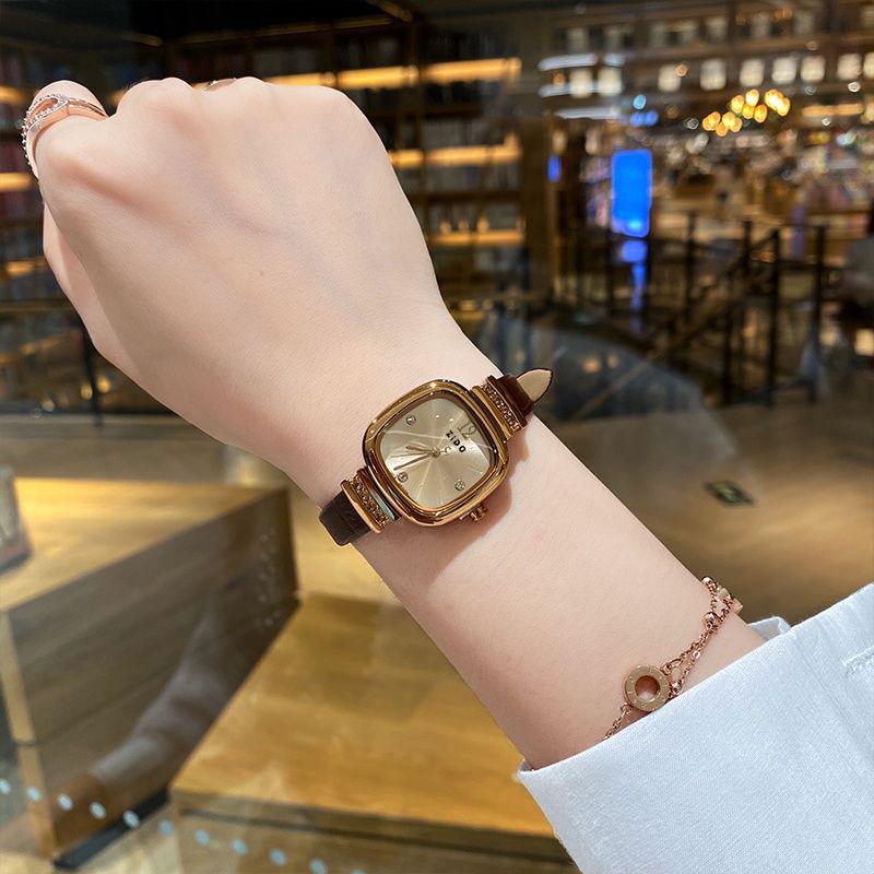 Zido Women's Square Sugar Quartz Watch, Retro Style, High-End, Simple, 2024 Model
