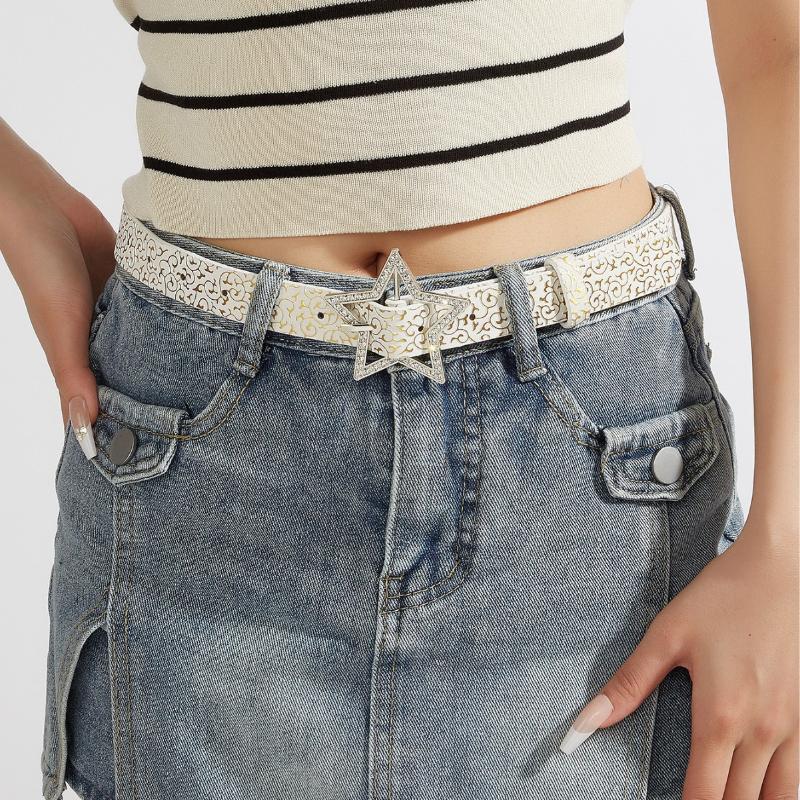 Bling Sequin Belts For Women Girl Fashion Pu Leather Belts Western Cowboy Y2K Retro Jeans Skirt Decor Waistband