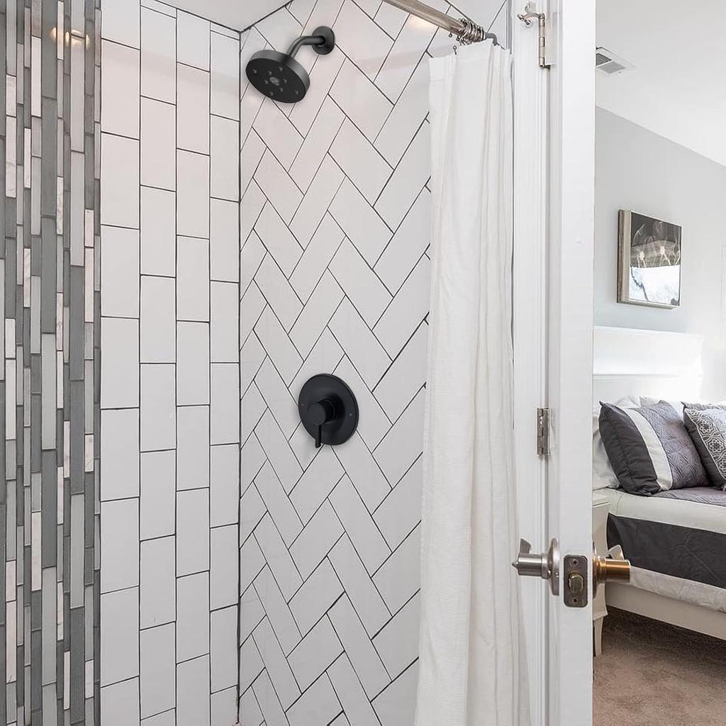 Shower and Tub Trim Kit, Compatible with Moen Posi-Temp Valve, Matte Black