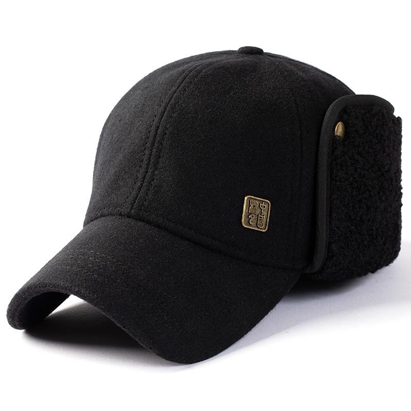 63-65Cm Thick Warm Winter Official-Website Baseball Cap For Men With Earflaps And Adjustable Buckle,Cap Male Warmth Trucker Hat