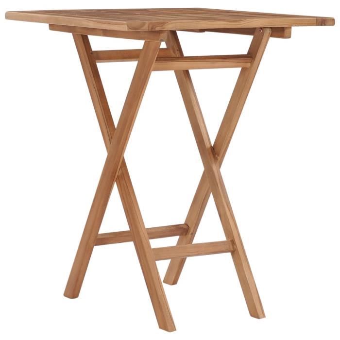 VidaXL Table pliable de jardin 60x60x75 cm Bois de teck solide