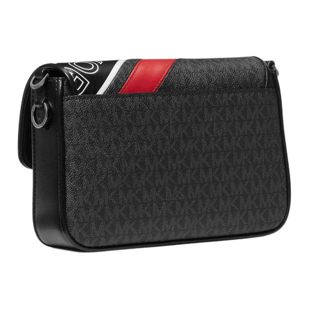 New MICHAEL KORS Bradshaw Cow Leather Shoulder Bag Trumpets Women's Black & Red 30H1U2BL1B-987
