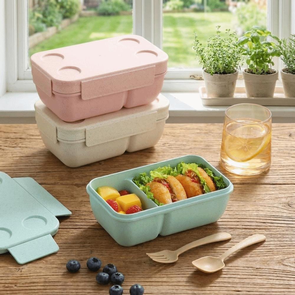 Wheat Straw Meal Container 960/1250 Ml Food Container Portable Lunch Container  Travel