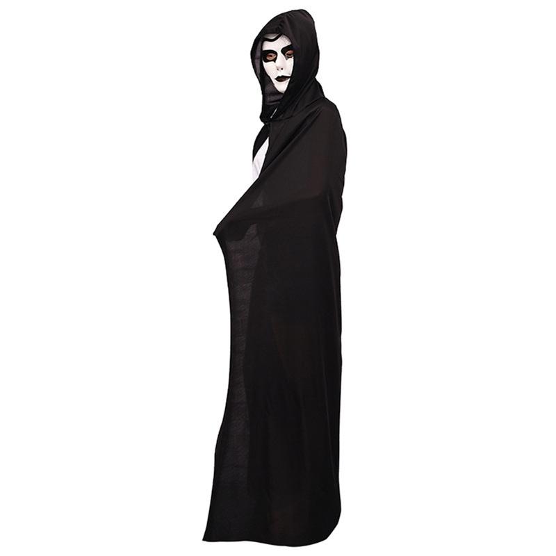 Cloak Cos Halloween Death Vampire Witch Robe Party Adult Children Black Cape