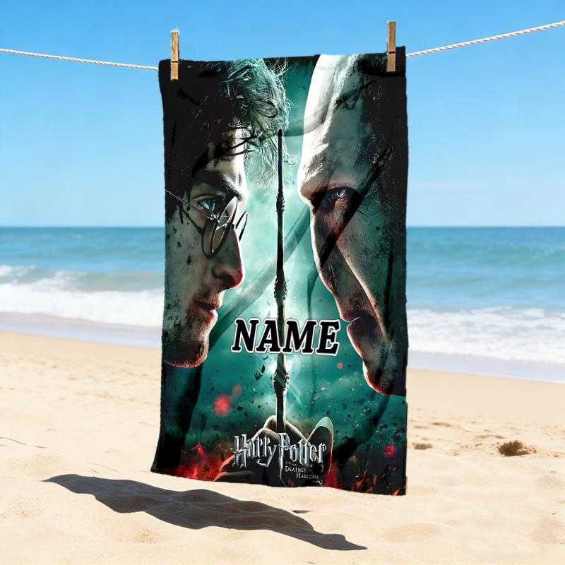 Custom Name Magic Quest Stylish Digital Printing Beach Towel Quick‑Drying Absorbent Blanket for Beach Pool Gym Travel