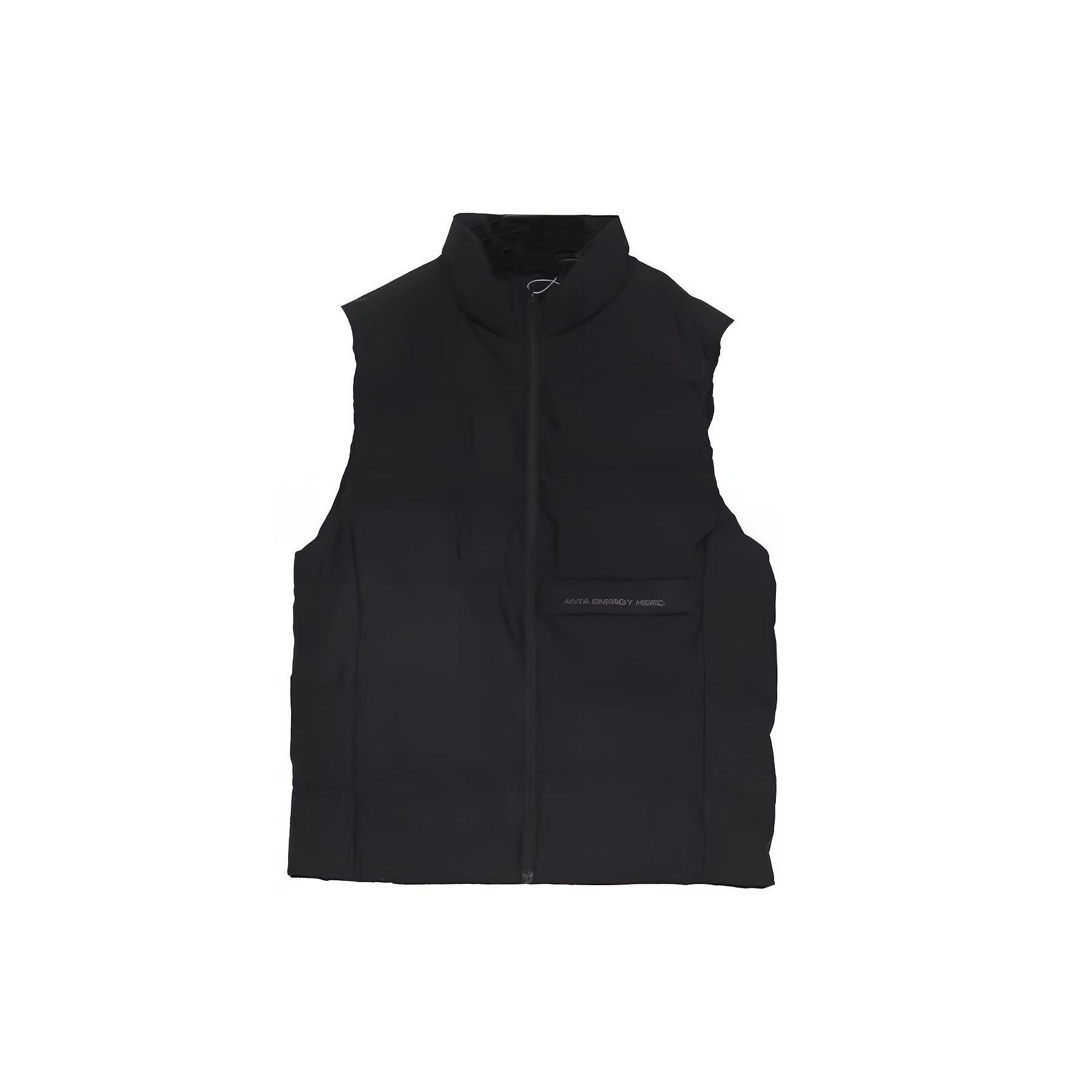 

Anta Solid Color Zip High Neck Down Vest Men vest Black 152047917-2 L