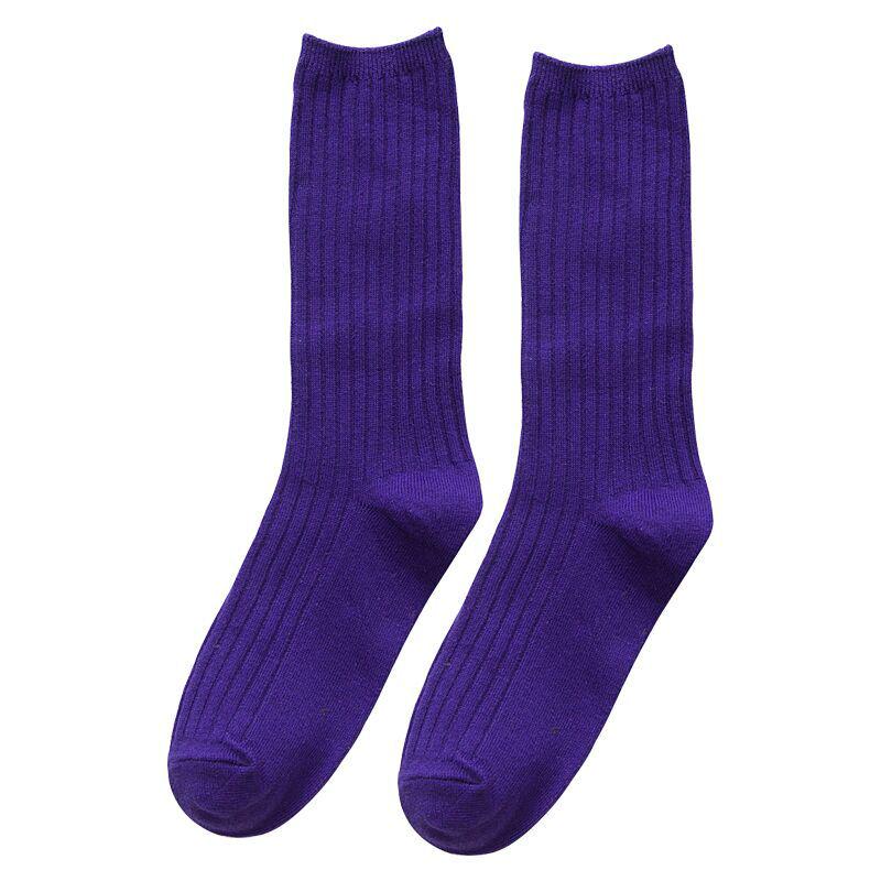 Women's Spring and Autumn New Solid Color Fashion All Match In The Tube Pile Socks